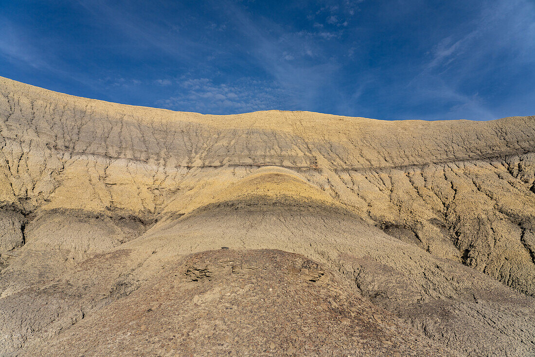Bunte Mancos Shale Formationen im Blue Valley, Caineville Desert, in der Nähe von Hanksville, Utah.