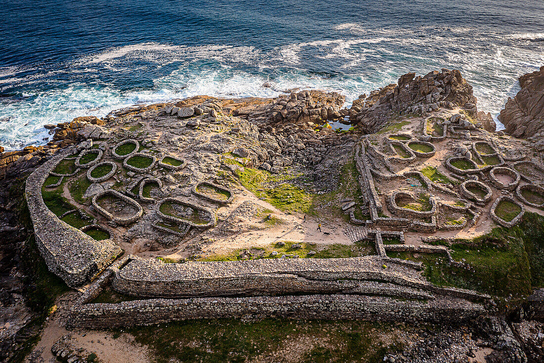 Castro de Barona, Celtic settlement -1st century BC, Porto do Son, La Coruna province, Region of Galicia, Spain