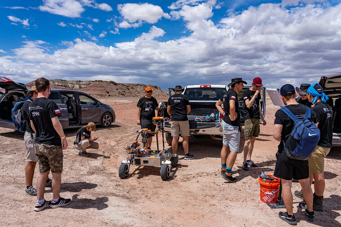Mars Rover des Project Scorpio Teams. University Rover Challenge, Mars Desert Research Station, Utah. Breslauer Universität für Wissenschaft und Technologie, Polen.
