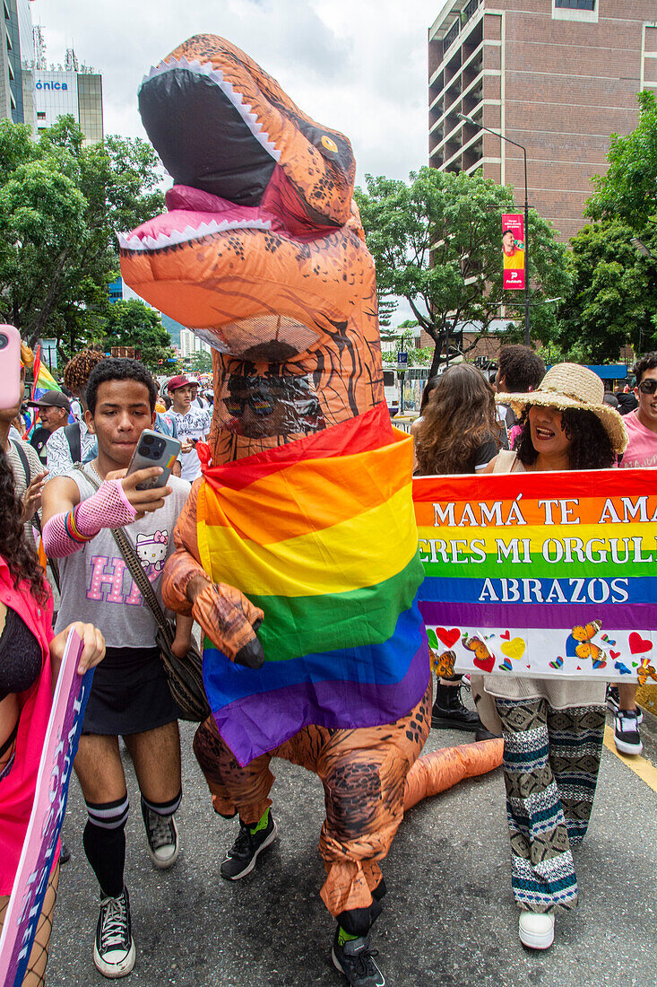 Pride Parade in Caracas, Venezuela. With the presence of the UN in Venezuela, diplomats and representatives of different embassies of the European Union in Venezuela. July 2, 2023