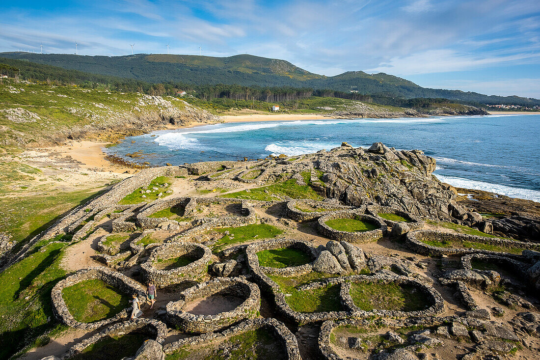 Castro de Barona, Celtic settlement -1st century BC, Porto do Son, La Coruna province, Region of Galicia, Spain