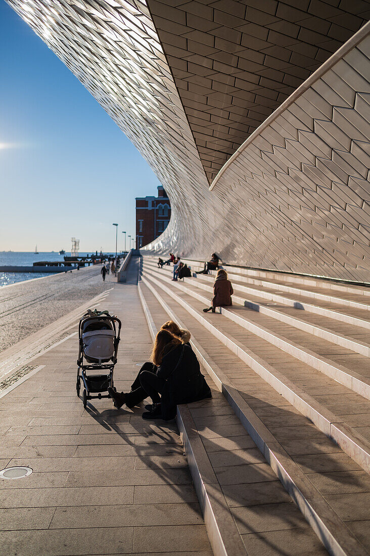 MAAT (Museum of Art, Architecture and Technology) designed by the British architect Amanda Levete, Belem, Lisbon, Portugal