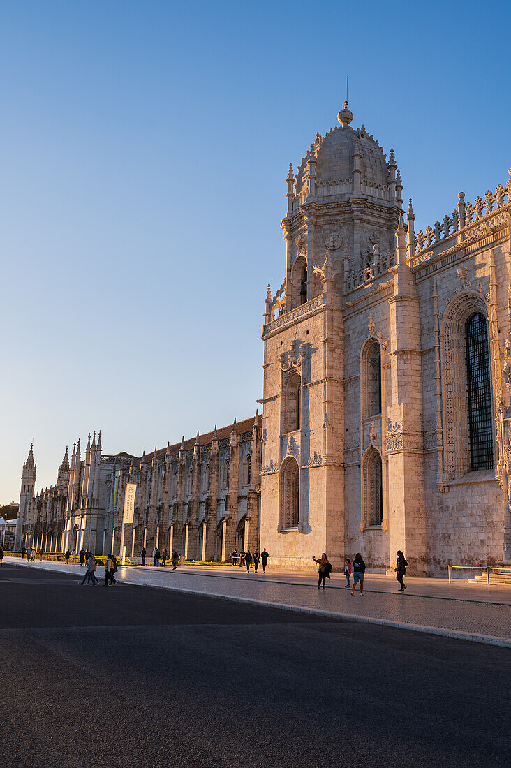 Jeronimos Monastery or Hieronymites Monastery at sunset, Belem, Lisbon, Portugal