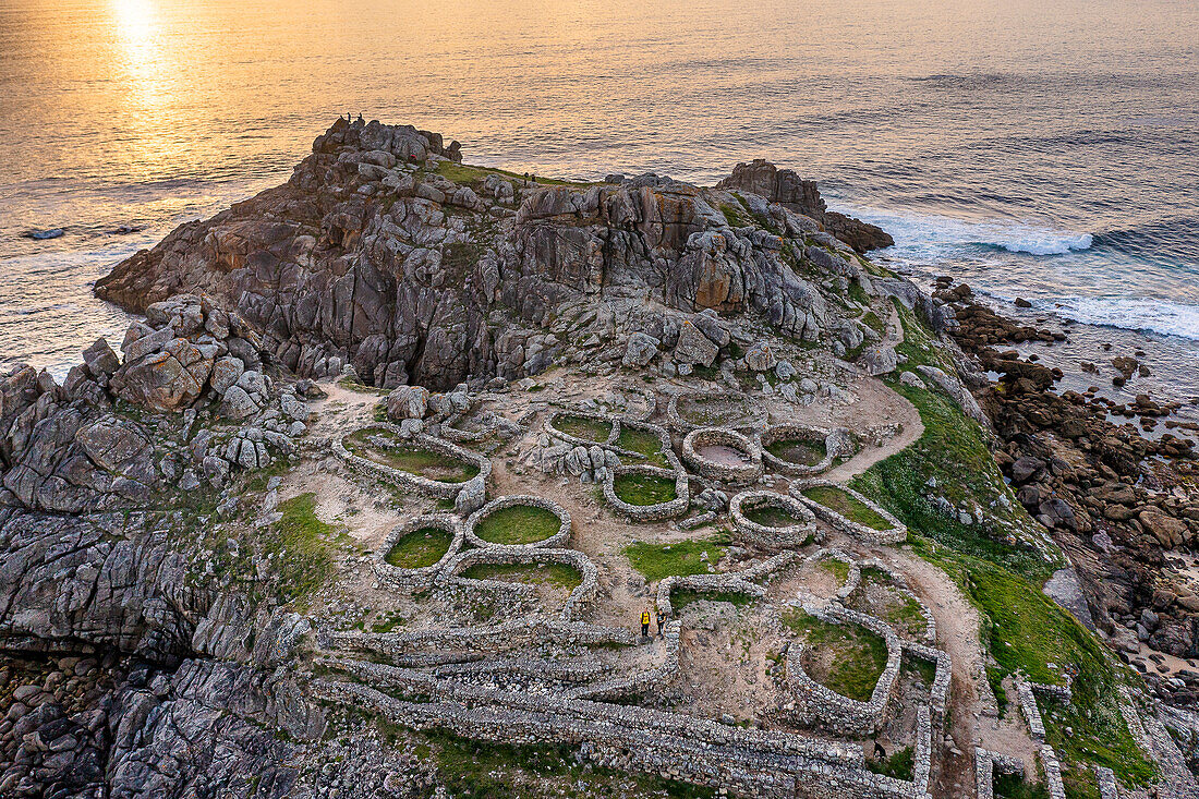 Castro de Barona, Celtic settlement -1st century BC, Porto do Son, La Coruna province, Region of Galicia, Spain