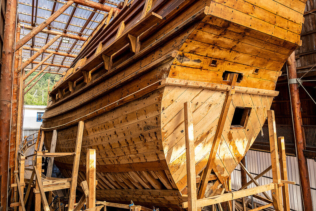 Albaola. Historic Whaling Boat reconstruction in the Basque port of Pasaia,Gipuzkoa, Spain