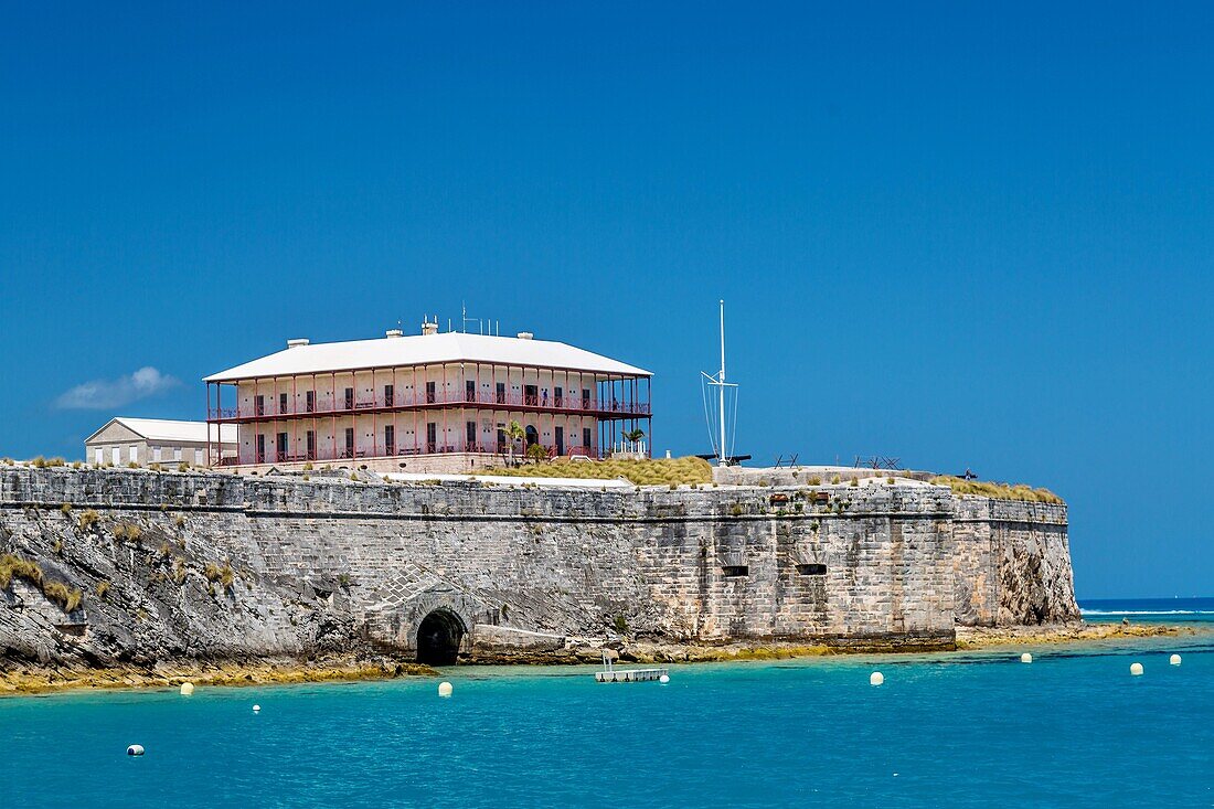 The Commissioner's House, the first cast iron house in the world, cast in England, assembled at the Royal Navy Dockyard in 1827, used by the Commissioner in charge of the Dockyard, then by the British Army, Dockyard, Bermuda, Atlantic, North America