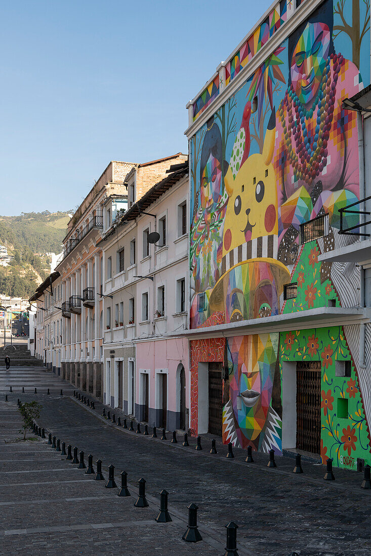 Das Pikachu-Wandbild, Stadtteil San Sebastian, Quito, Pichincha, Ecuador, Südamerika