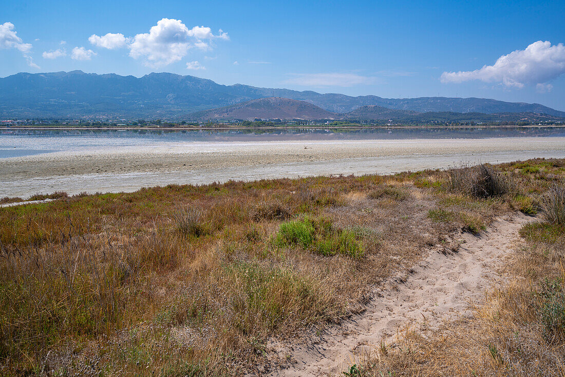 View of Igroviotopos Alikis salt lake and park, Kos, Dodecanese, Greek Islands, Greece, Europe