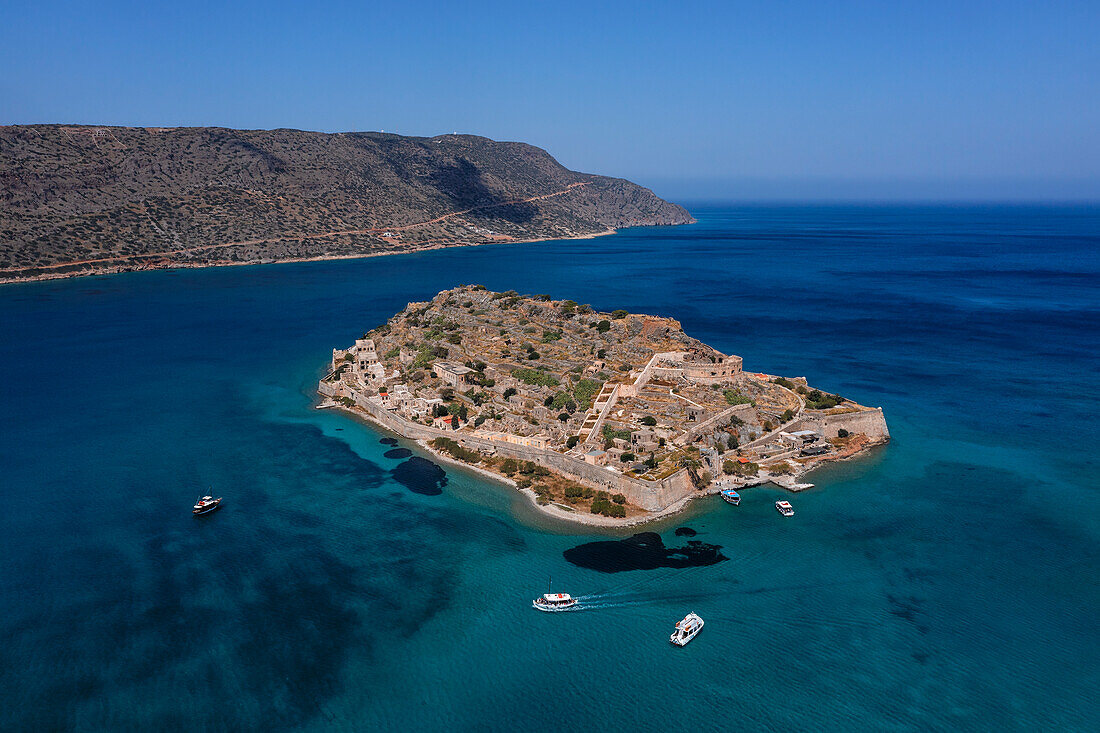 Spinalonga Island, Elounda, Mirabello Gulf, Lasithi, Crete, Greek Islands, Greece, Europe