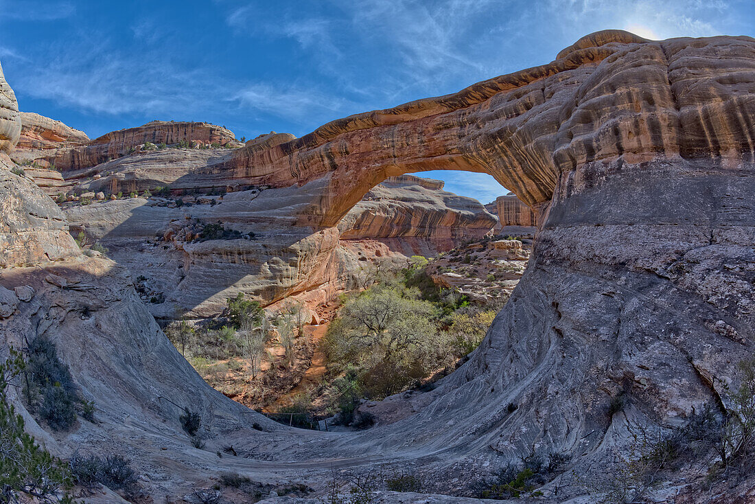 The Sipapu Bridge (Gateway of the Soul in Hopi), the second highest natural arch in America, Natural Bridges National Monument, Utah, United States of America, North America