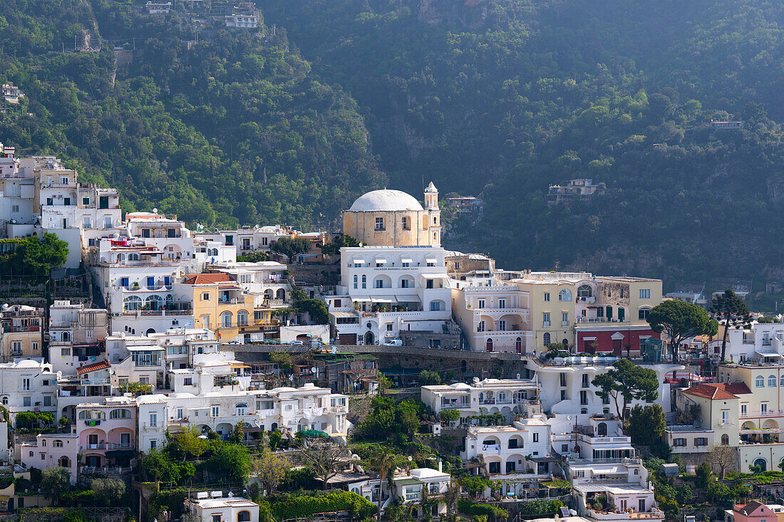 View of the town in Spring, Positano, Amalfi Coast (Costiera Amalfitana), UNESCO World Heritage Site, Campania, Italy, Europe