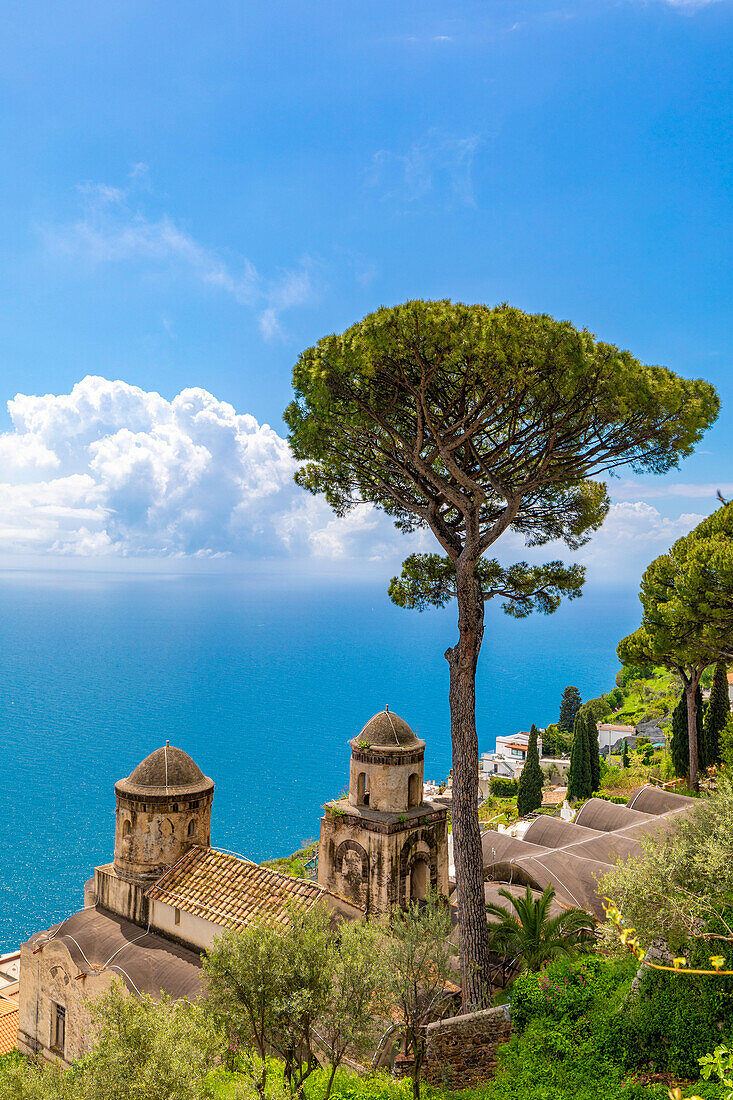Blick von Ravello, Amalfiküste (Costiera Amalfitana), UNESCO-Weltkulturerbe, Kampanien, Italien, Europa