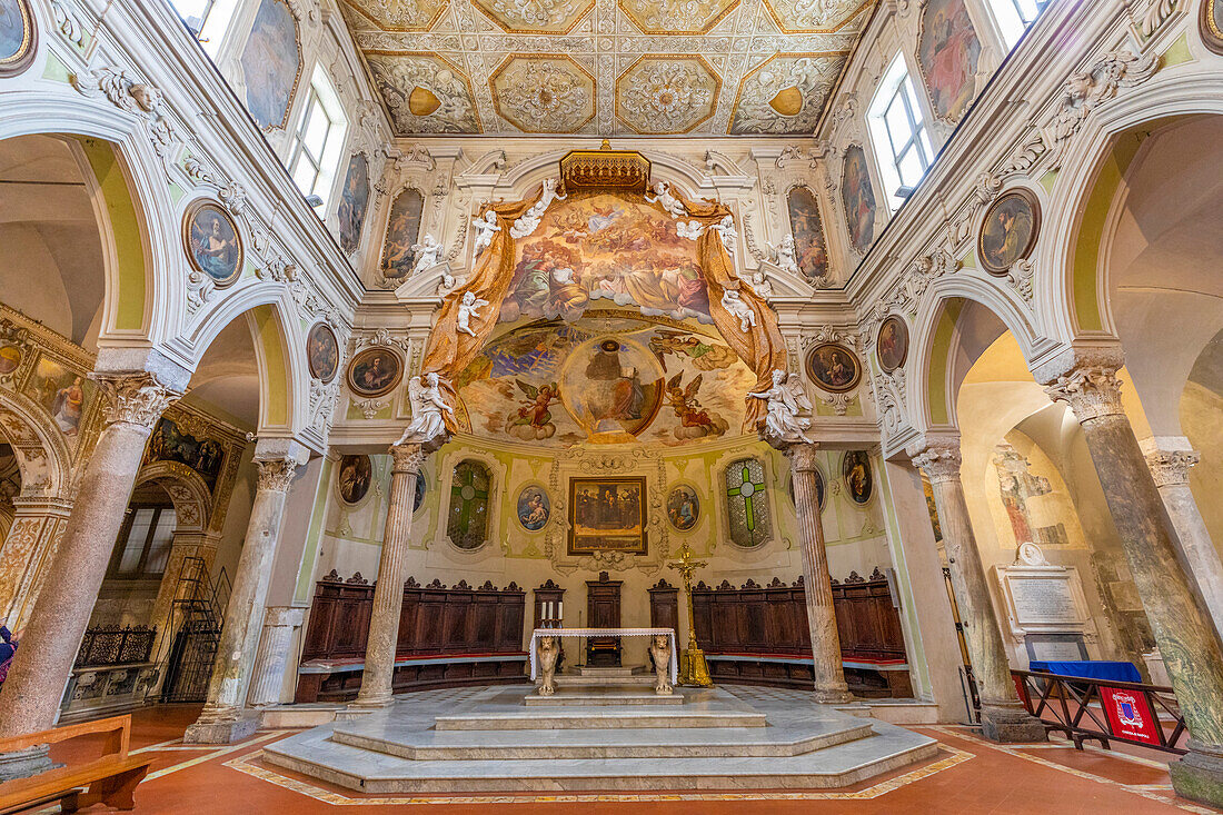 Interior of Naples Cathedral, Naples, Campania, Italy, Europe