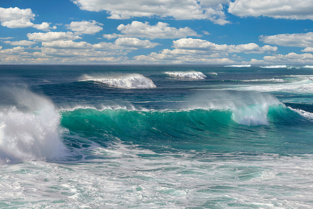 Waves at Playa del Castillo beach, El Cotillo, Fuerteventura, Canary Islands, Spain, Atlantic, Europe