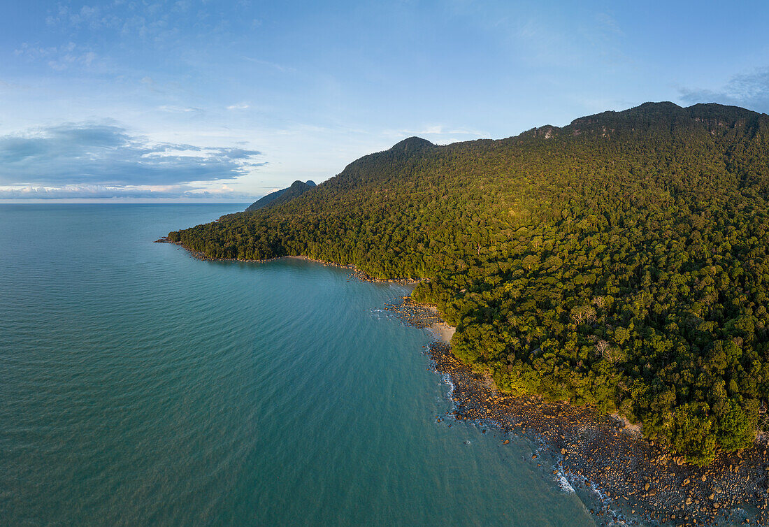 Luftaufnahme von Santubong, Sarawak, Borneo, Malaysia, Südostasien, Asien