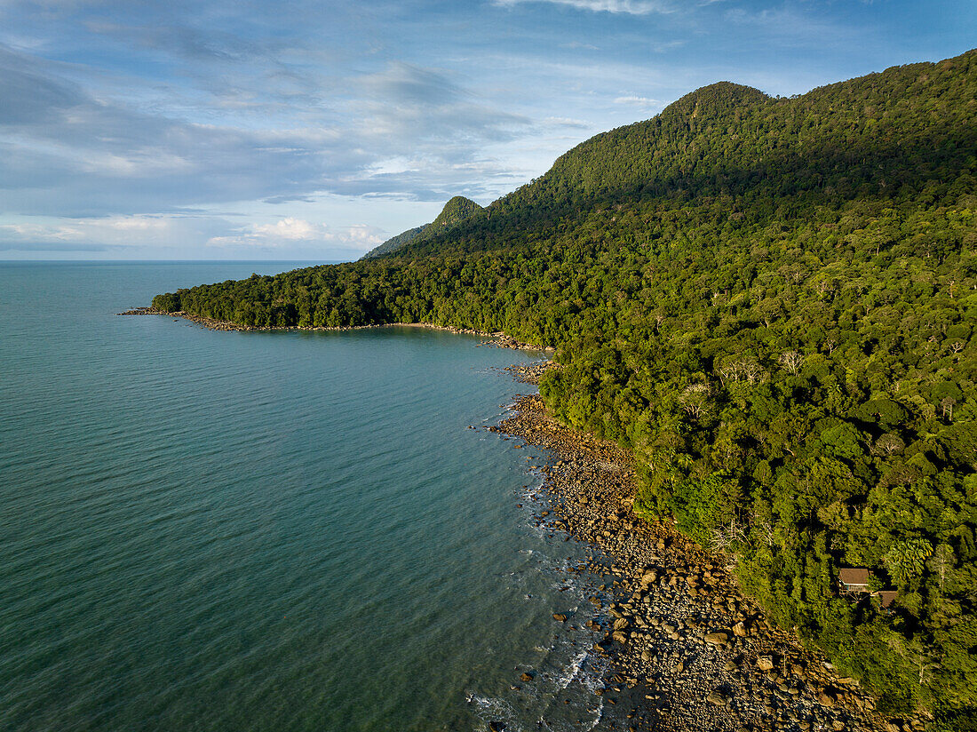 Luftaufnahme von Santubong, Sarawak, Borneo, Malaysia, Südostasien, Asien