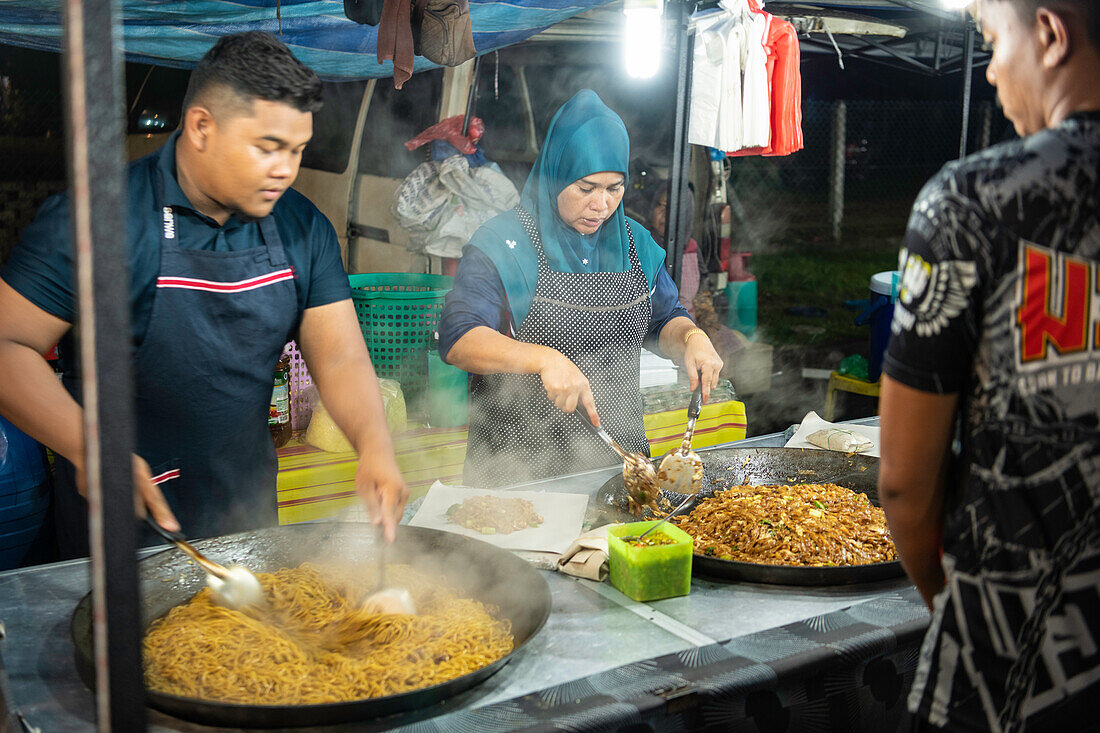 Stand, Nachtmarkt, Pulau Langkawi, Kedah, Malaysia, Südostasien, Asien