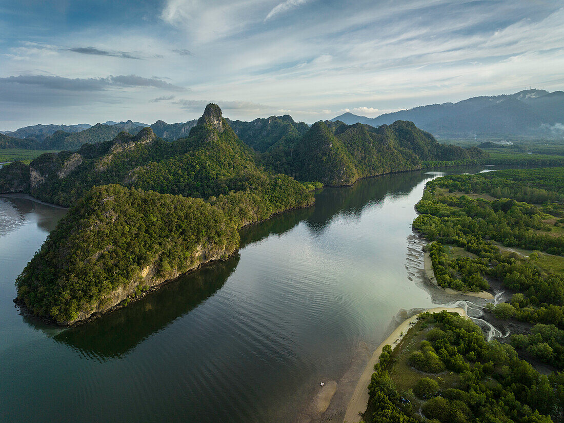 Aerial view of Pulau Langkawi, Kedah, Malaysia, Southeast Asia, Asia