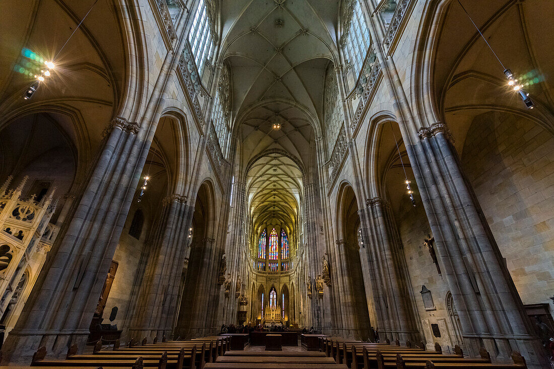 Innenraum des Veitsdoms, Prag, Böhmen, Tschechische Republik (Tschechien), Europa