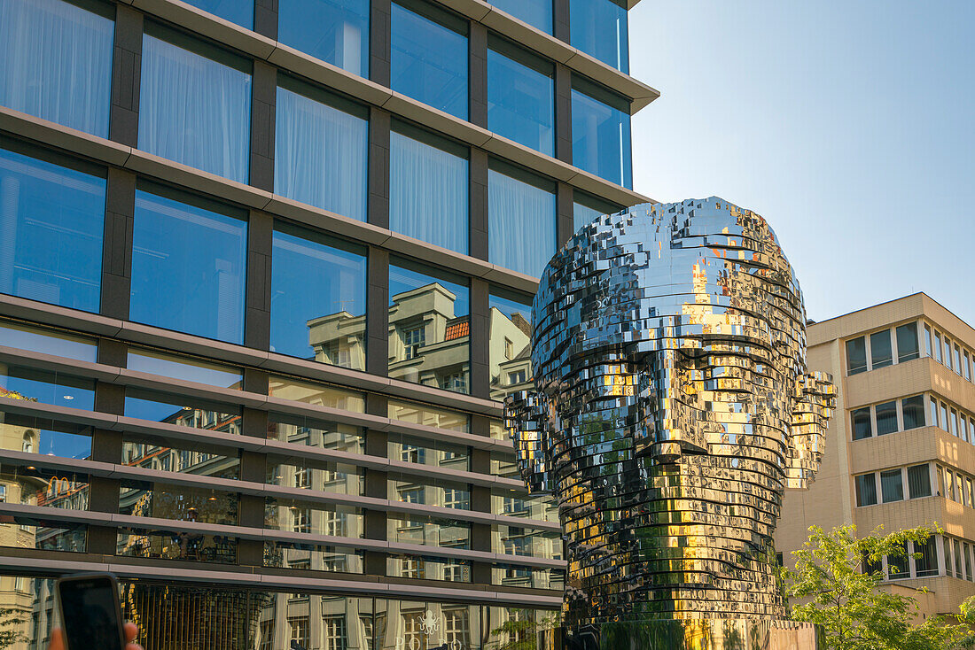 Franz Kafka Head artwork by David Cerny, Prague, Czech Republic (Czechia), Europe