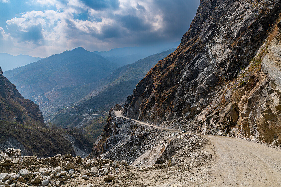 Schnellstraße durch den Himalaya nach Jomsom, Nepal, Asien