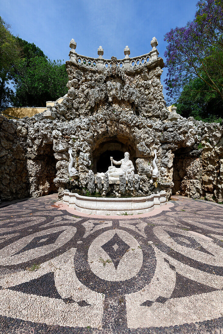 Poets Cascade, Garden of the Marquis de Pombal Palace, Oeiras, Lisbon municipality, Portugal, Europe