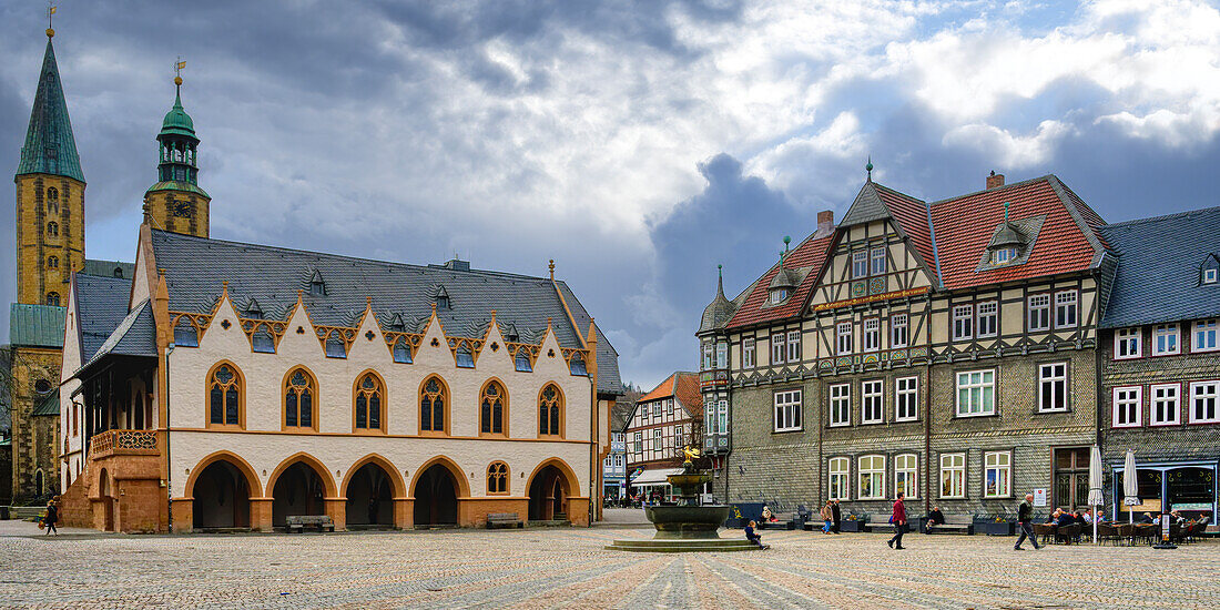 Goslar city hall, Harz, Lower-Saxony, Germany, Europe