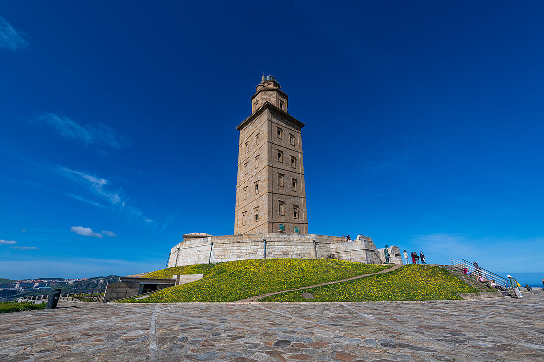 Der Herkulesturm, UNESCO-Welterbe, La Coruna, Galizien, Spanien, Europa