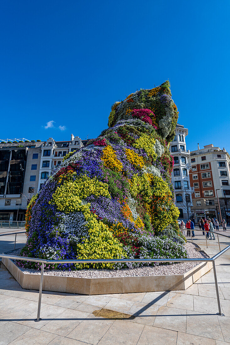 Kunstinstallation Katzenwelpe, Guggenheim Museum, Bilbao, Baskenland, Spanien, Europa