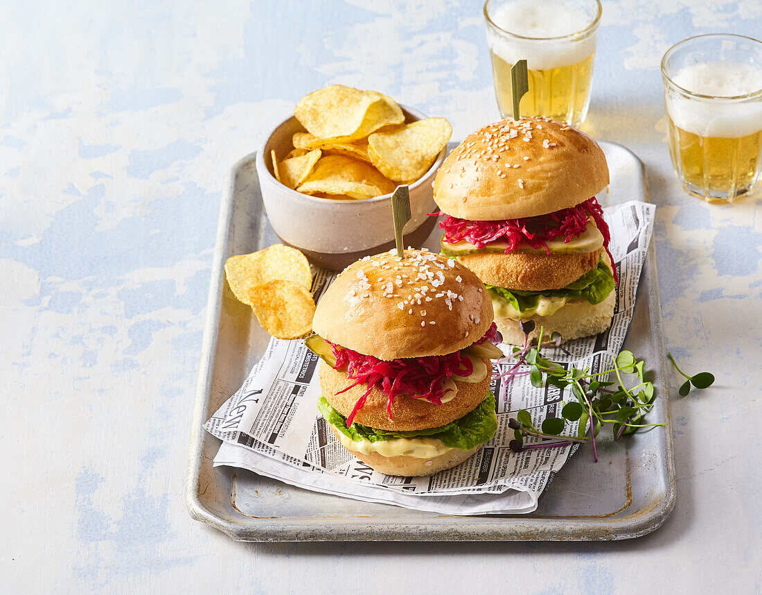 Fried cheese sandwiches on rolls