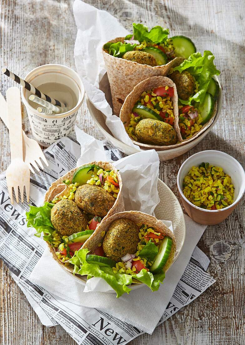 Tortilla-Wrap mit Falafel