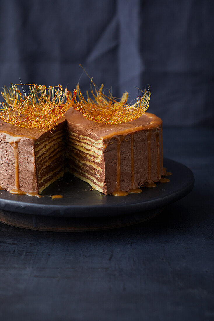 Dobos-Torte mit Salzkaramell