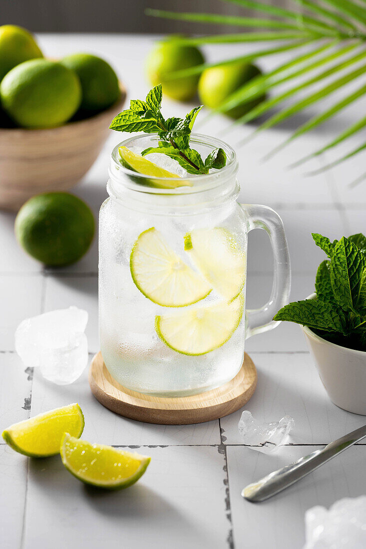 Limeade with fresh mint