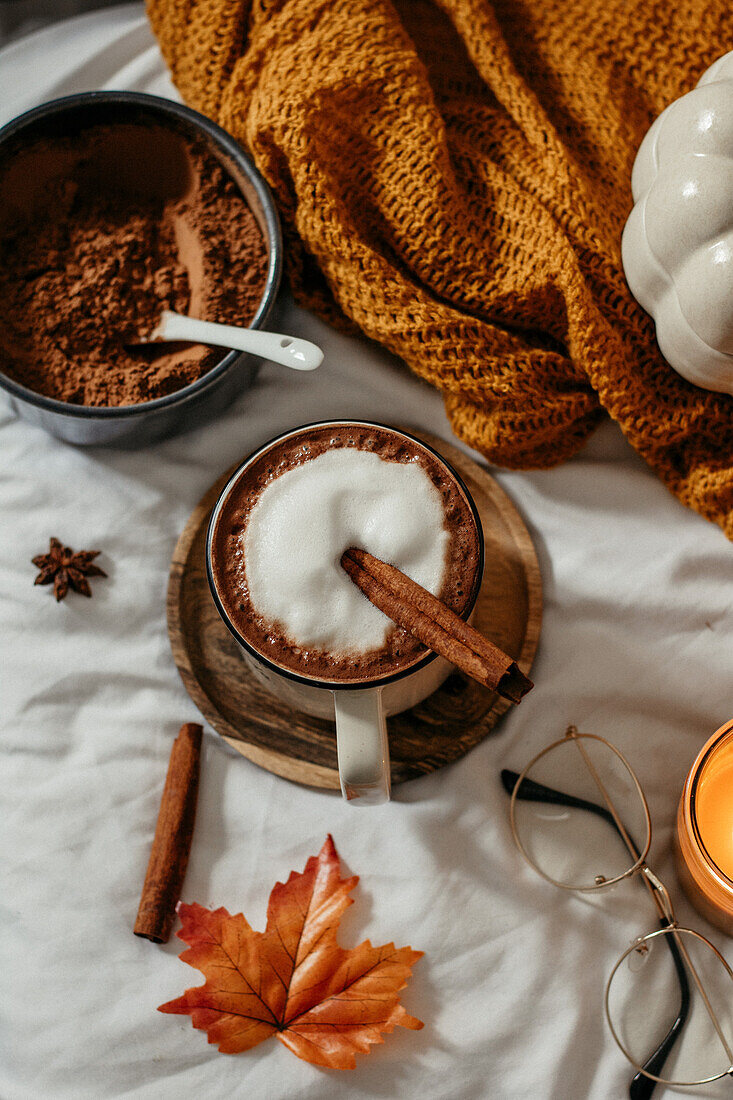 Two cups of hot chocolate