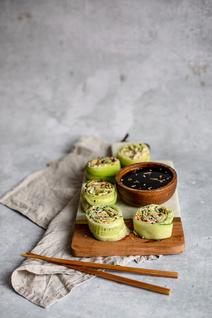 Vegan cucumber sushi