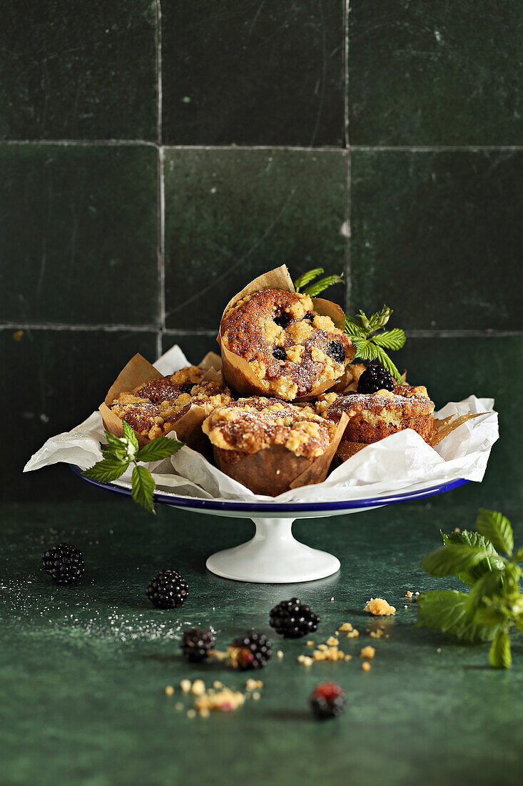 Blackberry cinnamon oatmeal muffins