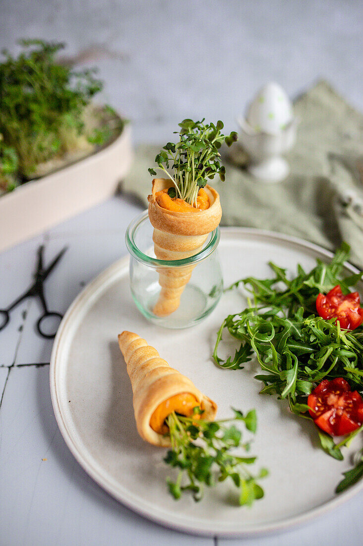 Puff pastry carrots