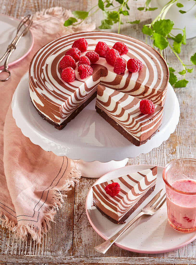 No bake zebra cake