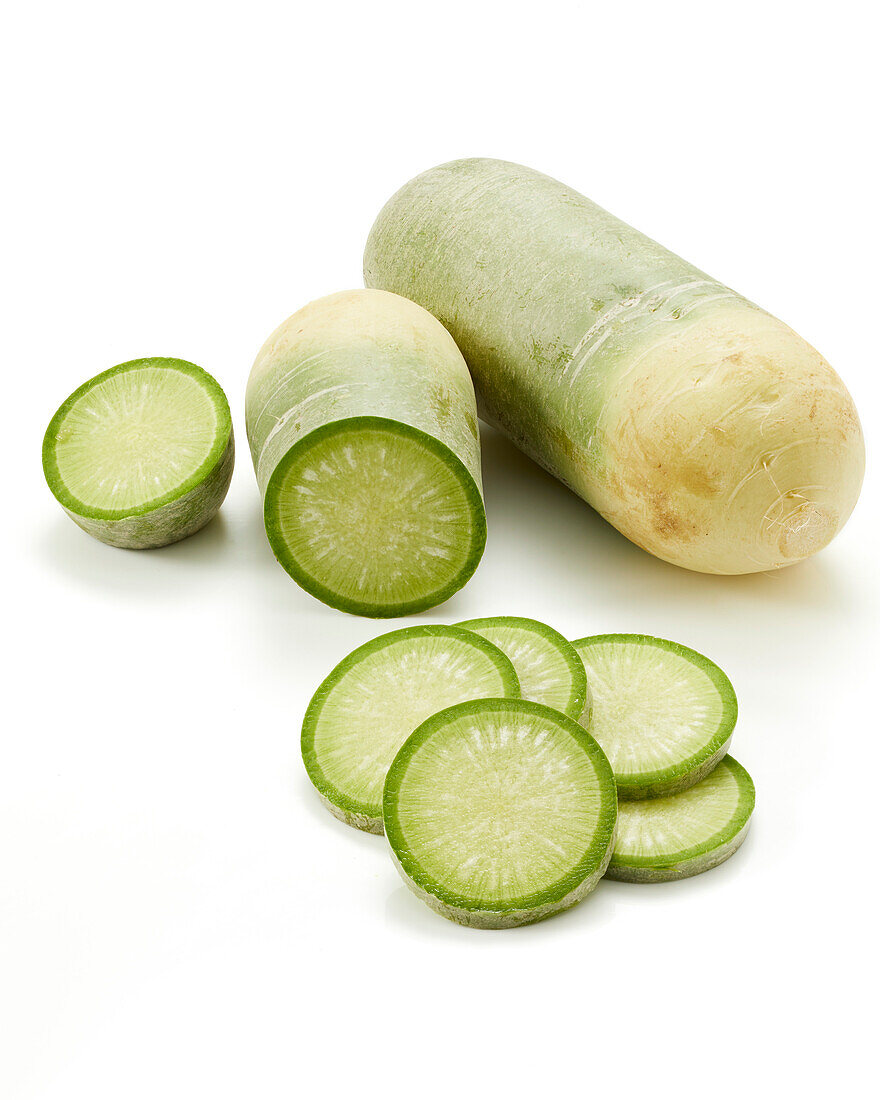 Green Oriental Radish, Raphanus sativus, Green Luobo