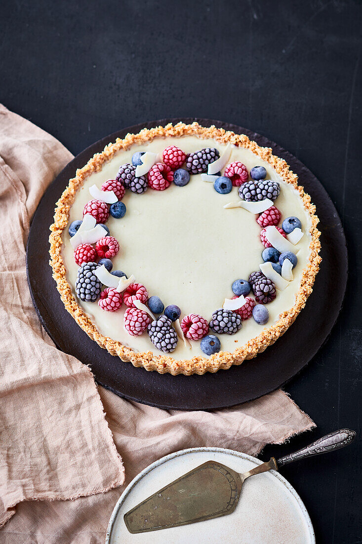 Vegan Chocolate Coconut Tart