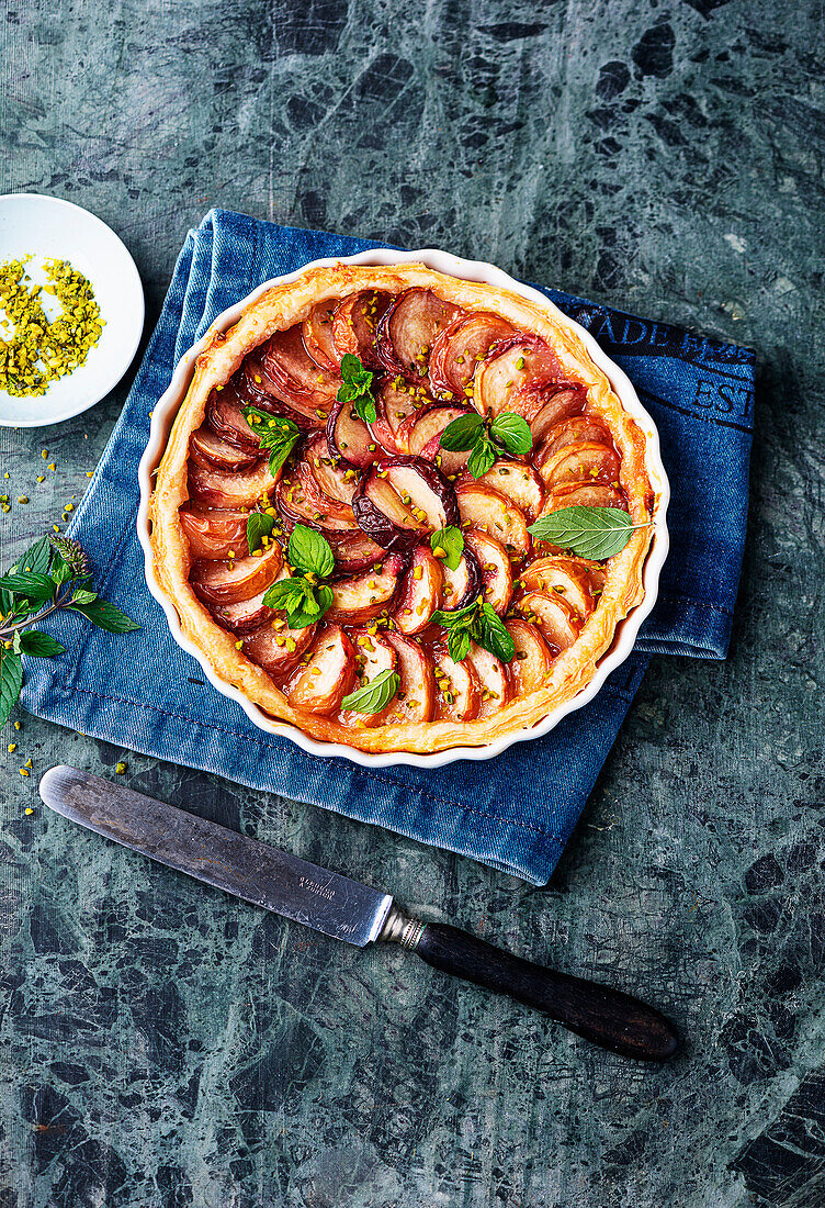 Lightning fast peach tart