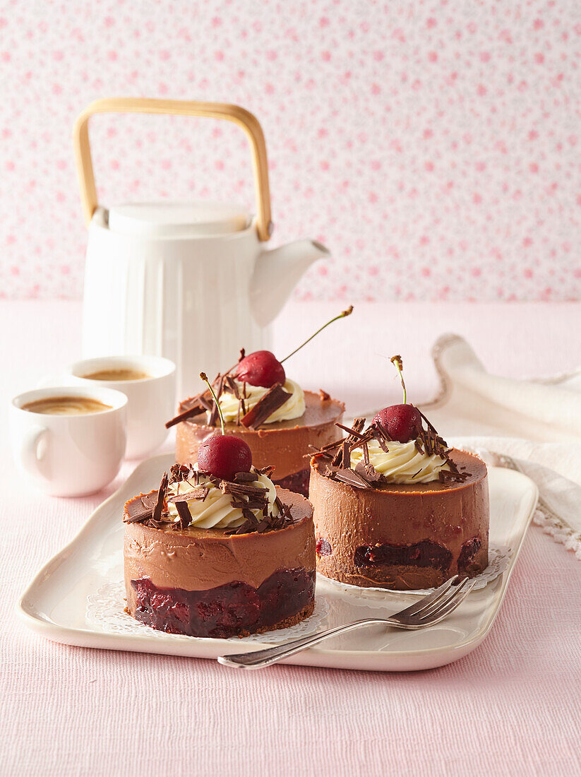 Chocolate cherry Black Forest tartlets