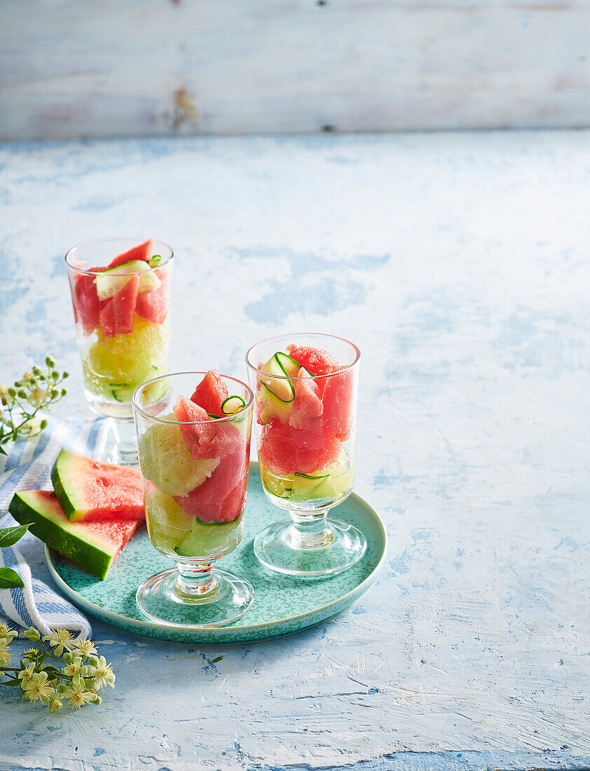 Wassermelonen-Gurken-Sorbet