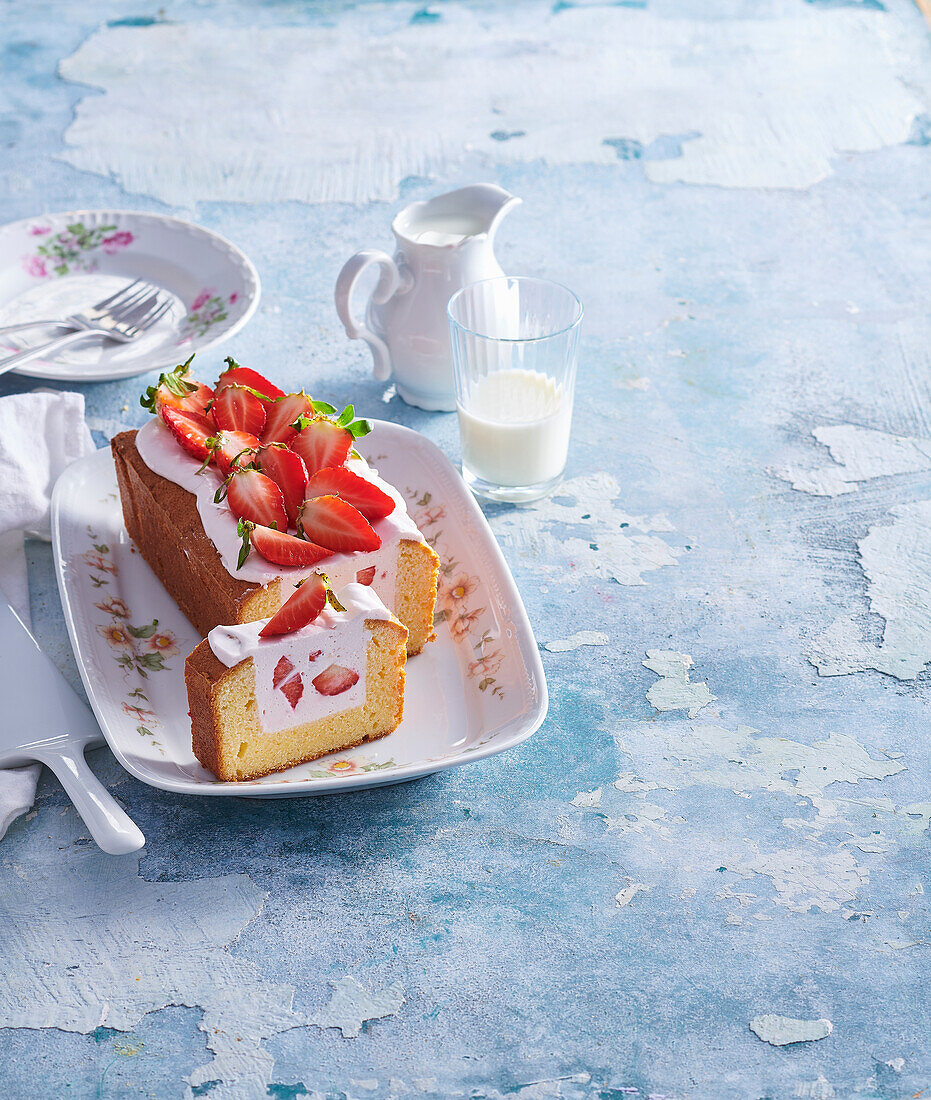 Sweet strawberry cheesecake bread