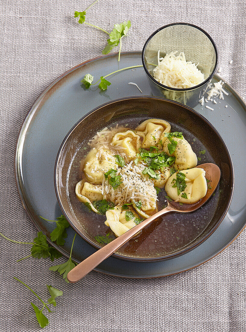 Soup with tortellini