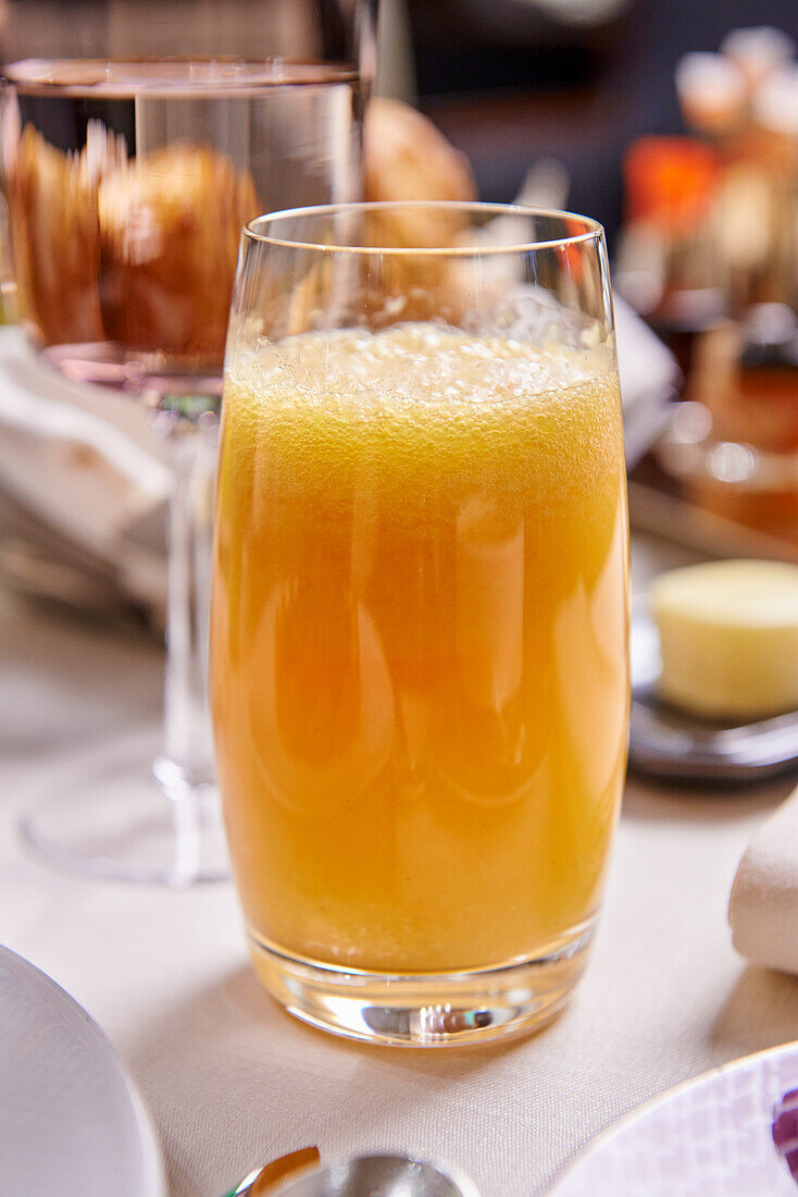 Glasses of freshly squeezed orange juice