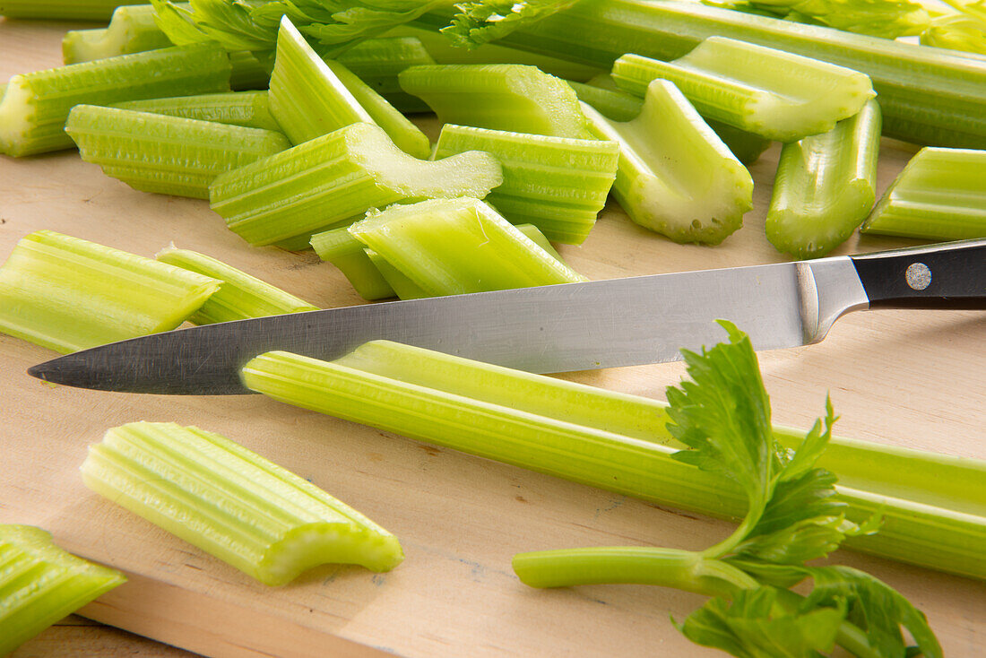 Celery being chopped