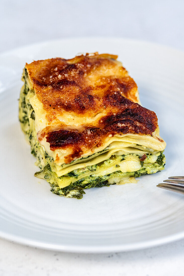 Spinach lasagna (cooked in hot air fryer)