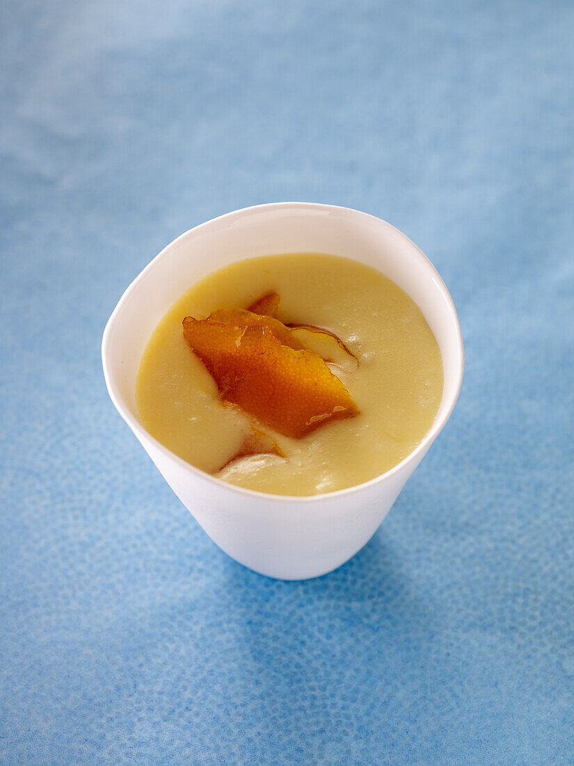 White chocolate mousse with orange