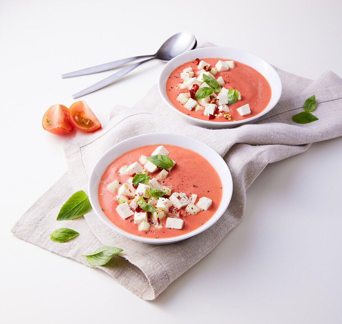 Andalusian tomato soup with feta and chili